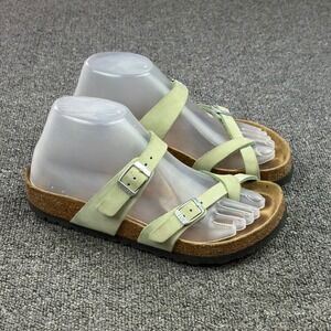 Birkenstock Mayari Sandals Size 37 Regular Faded Lime Soft Footbed Toe Loop
